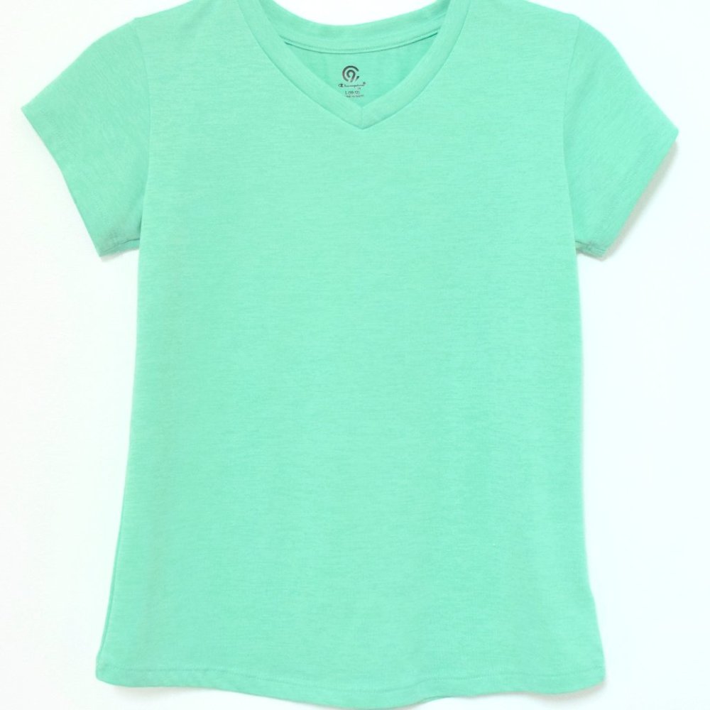 C9 by Champion Mint Green Heather Performance Wear V-Neck Tech T-Shirt - Large